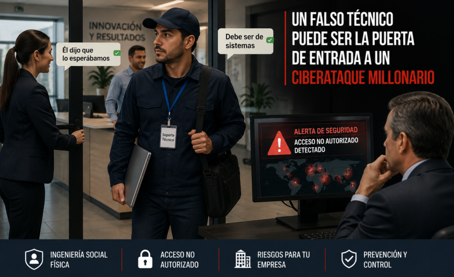Un falso técnico de soporte puede convertirse en la puerta de entrada para un ciberataque millonario si nadie verifica su identidad. Care Telecom.