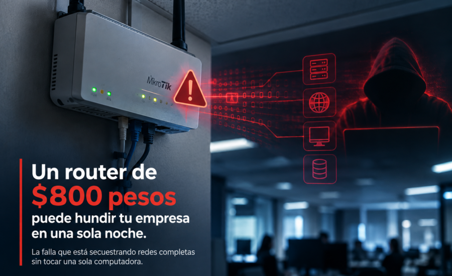 Router MikroTik vulnerable a ciberataques y toma de control de redes empresariales. Care Telecom.